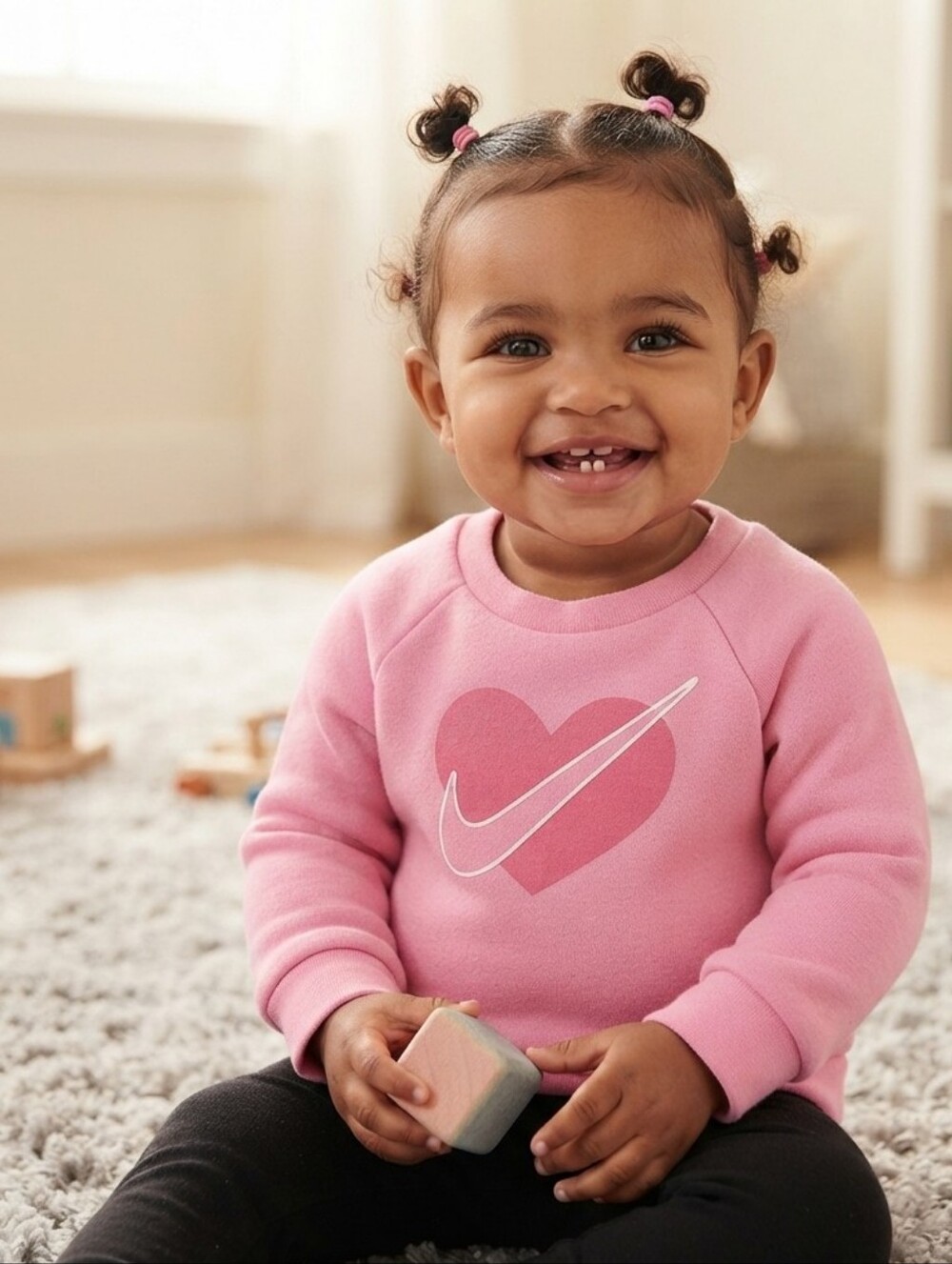 Nike 12M Kids Pink Heart Sweatshirt